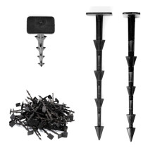 Outdoor Garden Pegs for Membrane, Mesh, Fleece, and Edging, 50-Pack, Heavy-Duty Plastic Landscaping Stakes, Anti-Pull Gardening Anchors, Universal (F