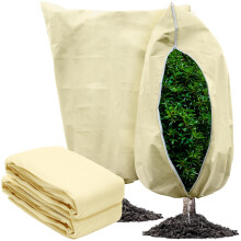 OAHAO 2 Packs Plant Covers Freeze Protection Large 80 * 120CM Winter Cold Frost Blankets for Plants Shrub Jacket with Zipper Drawstring Reusable Fros