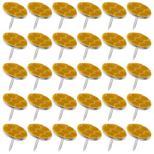 250St Gele Metalen Reflecterende Pushpins Voor Buiten Trail Markering