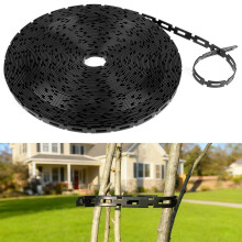 UNIFAMILY 50 Ft Tree Tie Plastic Chain Lock, 1/2" Wide Plant Ties Flexible Adjustable, Tree Straps for Leaning Tree Reusable Garden Accessories