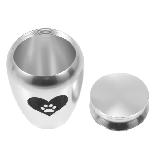 2Pcs Stainless Steel Pet Cinerary Urns Silver Durable Funeral Boxes 2