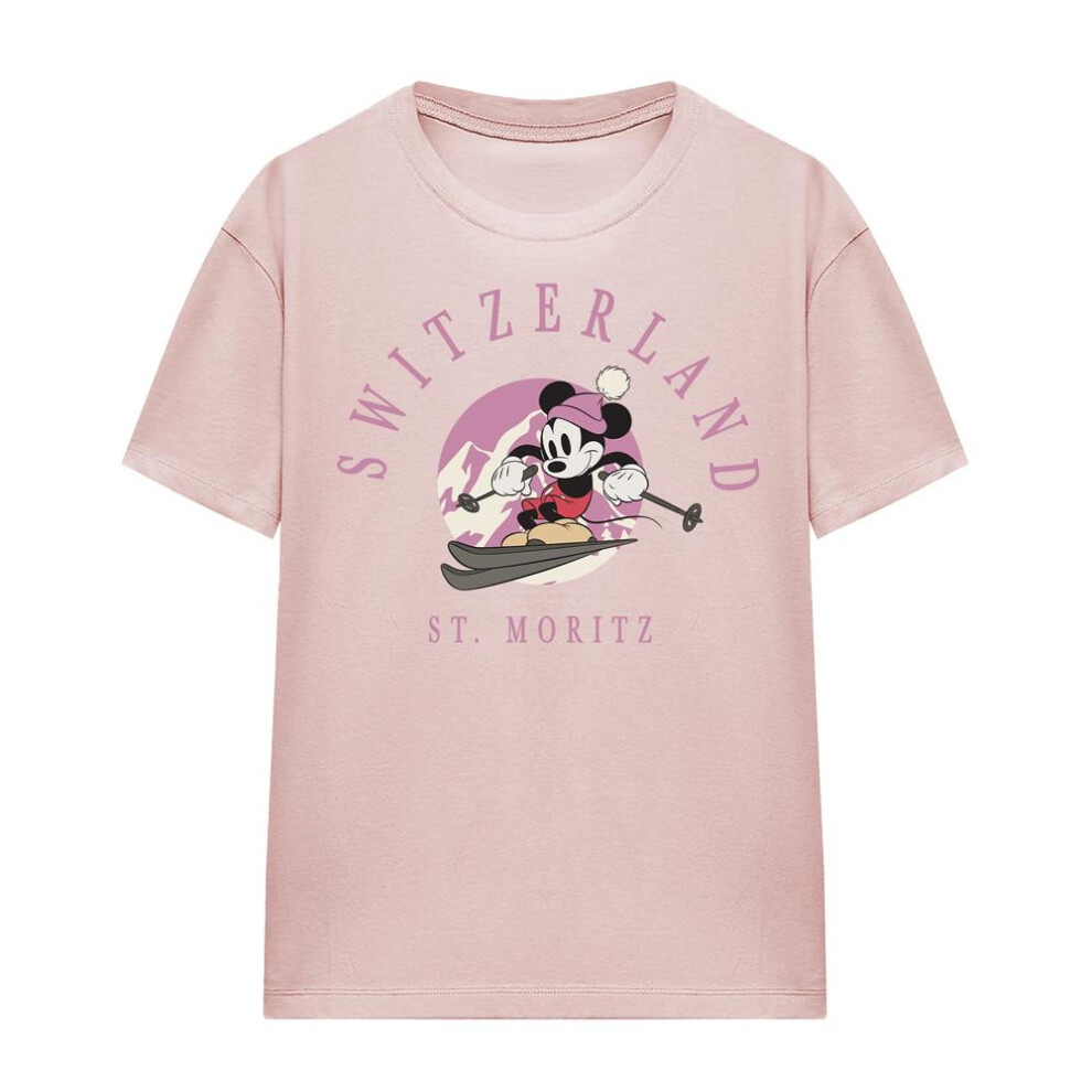 Disney (Xxl, Pink) Womens/Ladies Switzerland Mickey Mouse T-Shirt