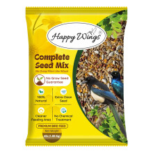 Happy Wings NO GROW Complete Seed Mix Bird Food for Wild Birds - Highly Nutritious Bird Feed - (1.8 Kg)