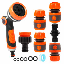 Garden Hose Pipe Spray Gun Hose Nozzle with Tap Hose Connectors and