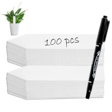 NXPUXP Plastic Plant Tags,100 Plant Tags and Labels,White Plant Name Labels,Suitable for Outdoor Use,for Seeds,Seedlings,Vegetables, Flowers,Potted P