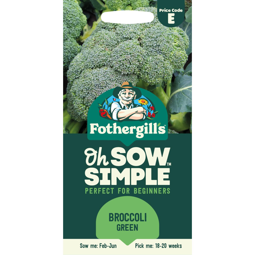 Mr Fothergill's Fothergill's Oh Sow Simple, Broccoli Green Vegetable Seeds, Sow: Feb–Apr