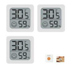 3 Pcs Room Thermometer Hygrometer, Digital Humidity Gauge Indoor LCD Digital, Mini Temperature Humidity Monitor Meter, Humidity Sensor with Indicator