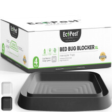 Bed Bug Interceptors – 4 Pack | Bed Bug Blocker (XL) Interceptor Traps (Black) | Extra Large Insect Trap for Bed Legs | No Chemicals or Pesticides |