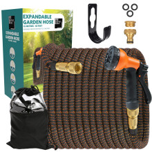 Supply Cube 50FT Expandable Garden Hose - Flexible Garden Hose with 8 Spray Modes - Anti-Leak Retractable Hose Pipe with 3/4 in. Brass Connector - Mu
