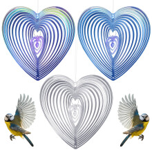 Fahibin 3Pcs Bird Deterrent,Reflective Bird Deterrent,Reflective Bird Scarer, Reflective Wind Spiral Bird Repellent,Keep Birds Away From Your Trees,