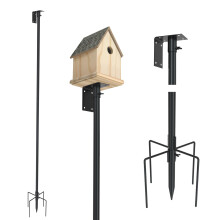 Urban Deco Birdhouse Pole Bracket Set, 203cm Adjustable Hummingbird Bird Feeder Support Pole, Universal Stand Set with 5 Prongs for Outdoor, Yard, Bl