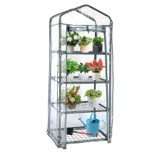 GreenGiggle 4 Tier mini Indoor Greenhouse,50Lx37Wx130H Greenhouse for Indoors&greenhouses for Outdoors with PVC Cover and Roll-Up Zipper Door