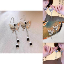 Unique Chinese New Style Earrings Alloy Material Electroplating Silver Craft Color