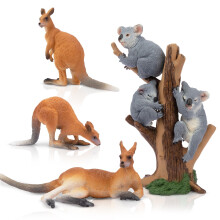toymany Australian Wildlife Animal Figurines Includes Koala and Kangaroo Figure, Plastic Forest Animal Figures Toy Set, Cake Toppers Christmas Birthd