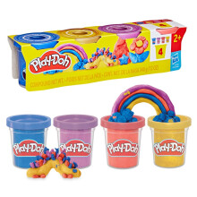 Play-Doh 4-Pack Shimmer Clay, Sparkling Metallic Compound Tubs (Dark Blue, Red, Purple & Gold), Arts and Crafts Toys for Kids (2+), Non-Toxic Modelli