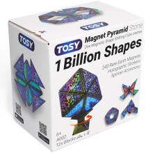 TOSY Magnet Pyramid Stone - 1 Cube Transforms into 1 Billion Shapes, 12 pieces, 243 Magnets, Christmas Stocking Stuffers Gift for kids, Holographic D