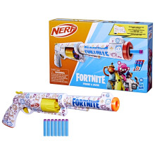 Nerf Fortnite Frenz-Ever Foam Dart Blaster, Game-Inspired Design, Quick-Load Action Toy, 6 Foam Darts, Backyard Battles & Target Practice for Childre