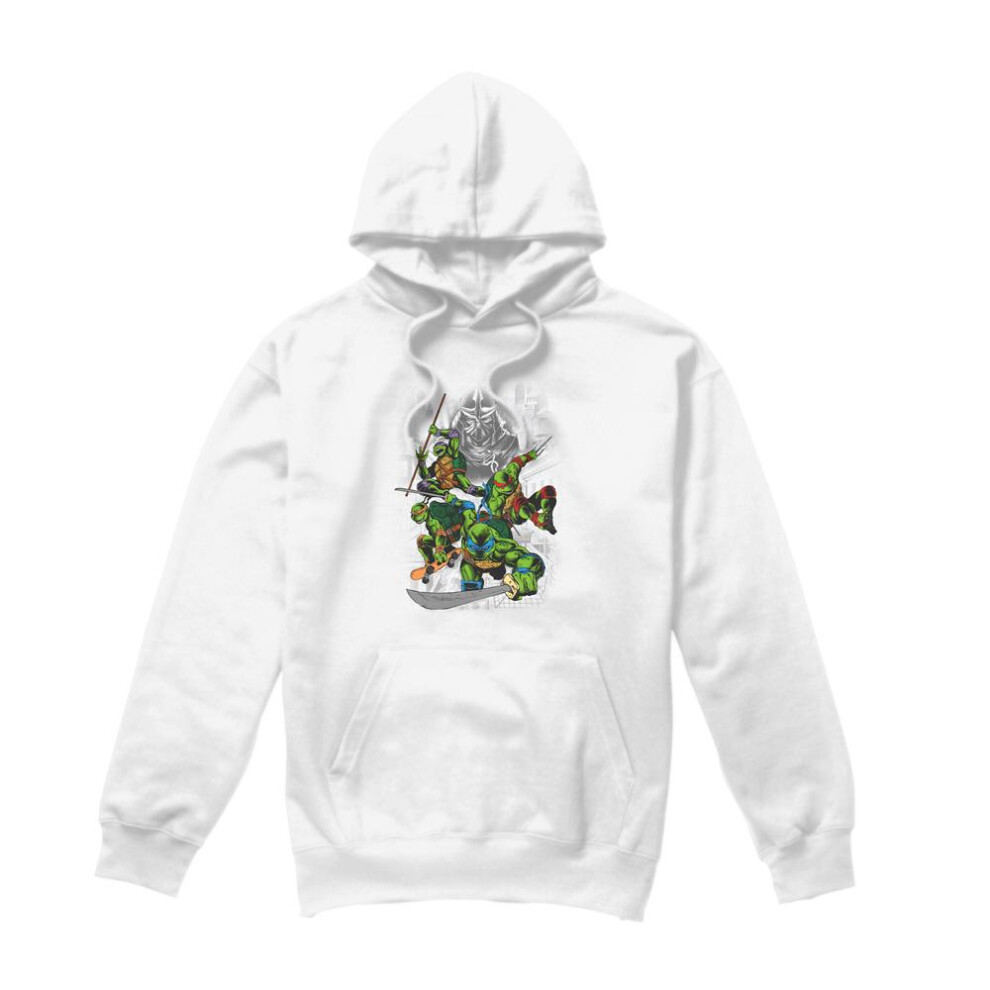 Teenage Mutant Ninja Turtles (Xl, ) Mens Shredder And Turtles Comic Hoodie White