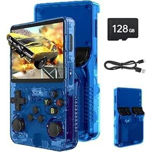 Febotak R36S Retro Handheld Game Console, 128GB Retro Gaming Console with 30+ Mainstream Emulators, 40,000+ Classic Games, Open Source Linux System,