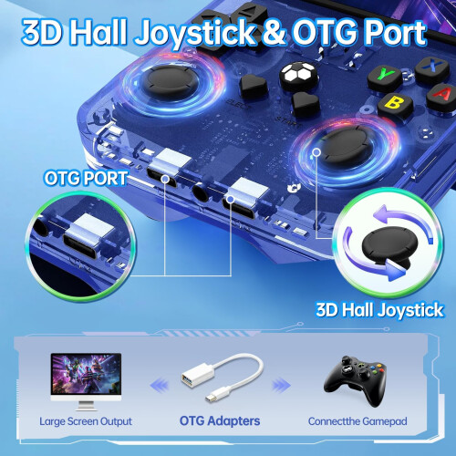 Febotak R36S Retro Handheld Game Console, 128GB Retro Gaming Console with 30+ Mainstream Emulators, 40,000+ Classic Games, Open Source Linux System, 2