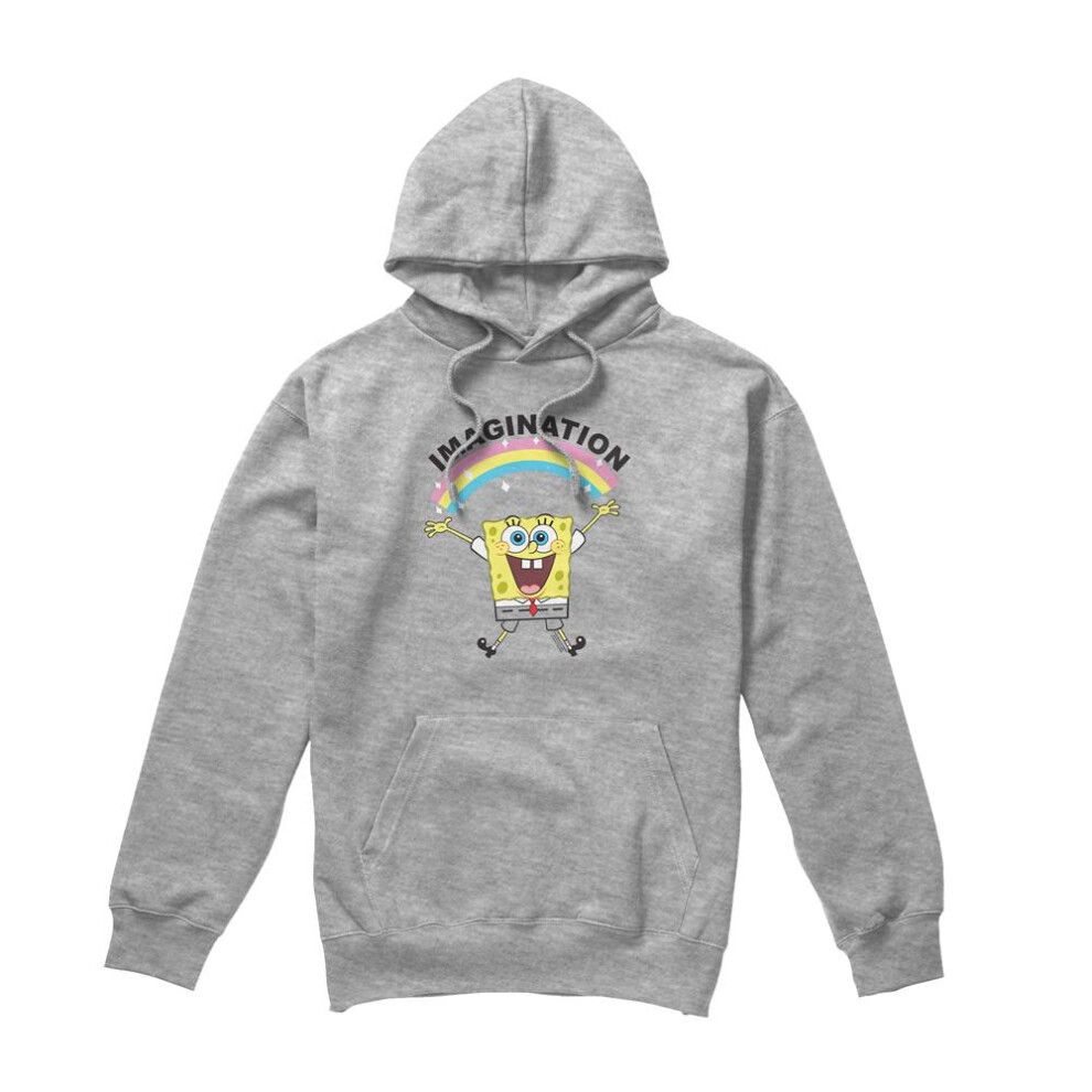 Spongebob Squarepants (Xl, Sport Heather) Mens Simple Imagination Hoodie Multicoloured