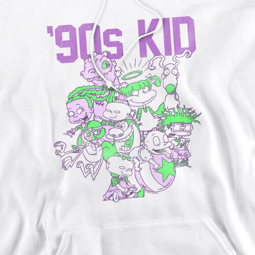 Nickelodeon (S, White) Nickelodeon Mens 90s Kid Hoodie 2