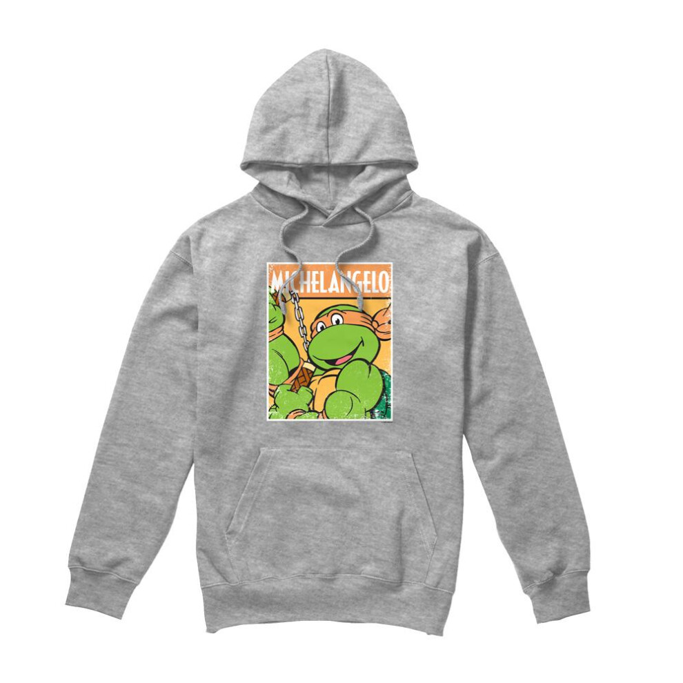 Teenage Mutant Ninja Turtles (S, Sport Heather) Mens Michelangelo Hoodie