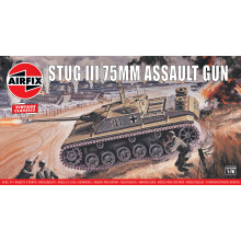 Airfix Vintage Classics Set - A01306V Stug III 75mm Assault Gun - Plastic Model Tank Kits for Adults & Children 8+, Set Includes 79 Pieces, Sprues &
