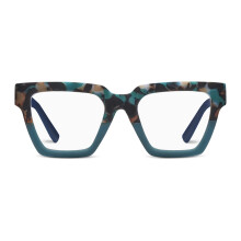 Peepers by PeeperSpecs Oprah's Favoriete Vrouwen Take a Bow Vierkante Blauw Licht Blokkende Leesbril - Teal Botanico/Teal +1.25