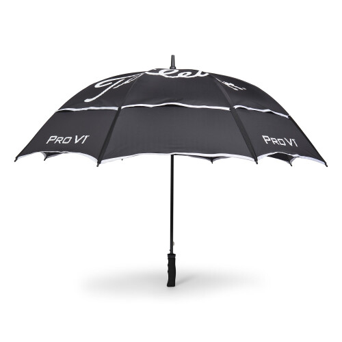 Titleist Tour Double Canopy Golf Umbrella, Black/White