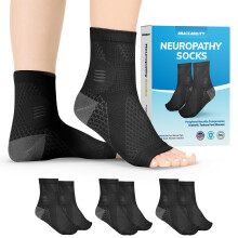 Calcetines Neuropatía BraceAbility (3 Paquetes) - Compresión Diabéticos para Daño Nervioso