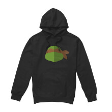 (S, Black) Teenage Mutant Ninja Turtles Mens Michelangelo Face Hoodie