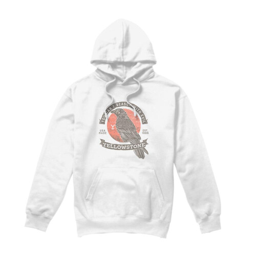 Yellowstone (M, White) Yellowstone Mens Evil Bird Hoodie
