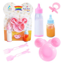 D.A.Y. Republic Baby Dolls Feeding Accessories with Two Magic Milk Bottles, Dummy, Plate, Fork and Spoon, Great Pretend Play Nurturing Accessories To