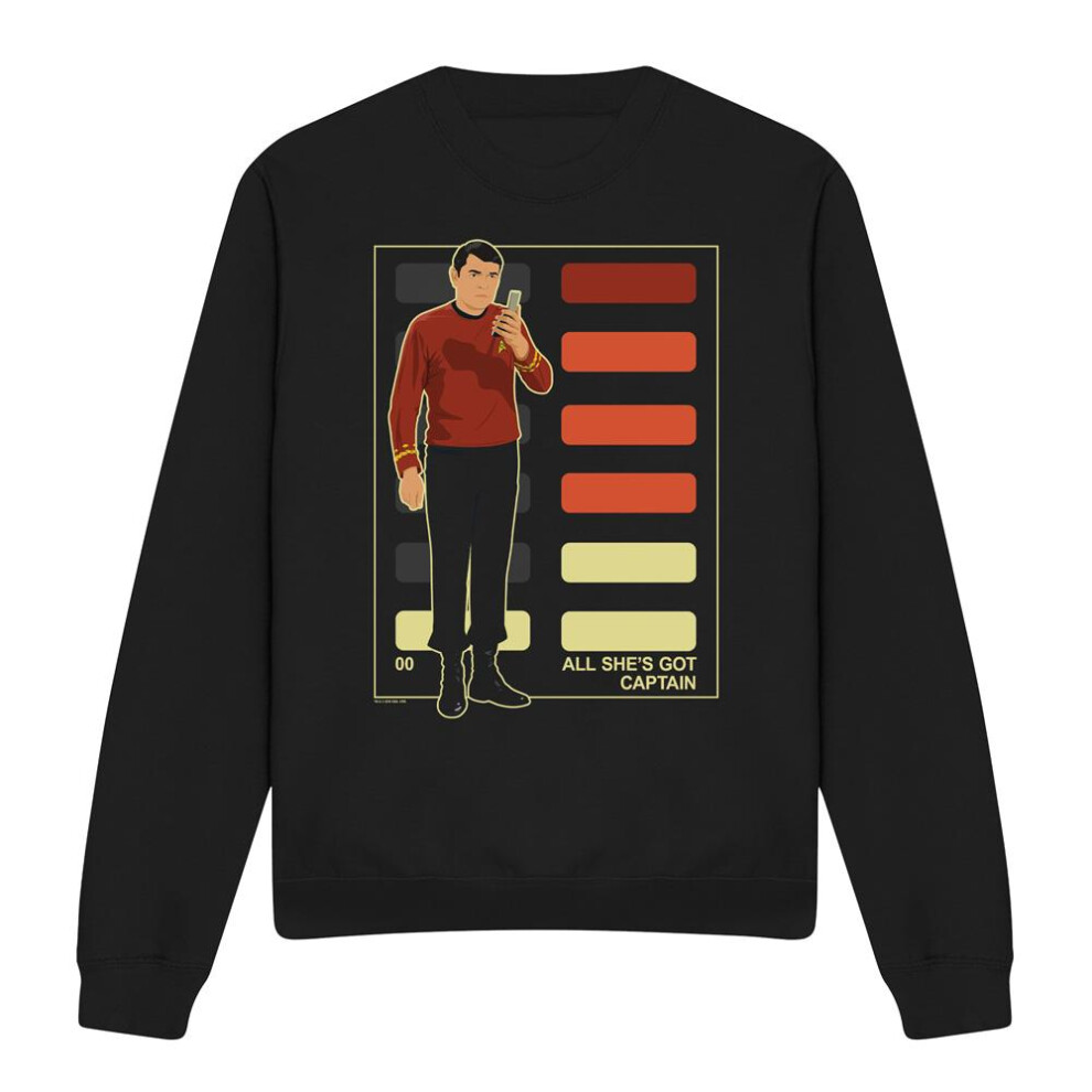 Star Trek (Xl, ) Unisex Adult All She's Got Captain Sweatshirt Black