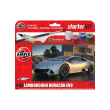 Airfix Starter Set - A55007 Lamborghini Huracán EVO Model Building Kit - Plastic Model Car Kits for Adults & Children 8+, Set Includes Decals, Acryli
