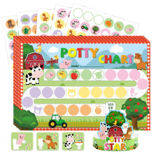 WERNNSAI Potty Training Chart - Farm Toilet Training Reward Chart with 270 Potty Training Stickers Crown Pink Sticker Chart for Boys Toddler Kids Pot