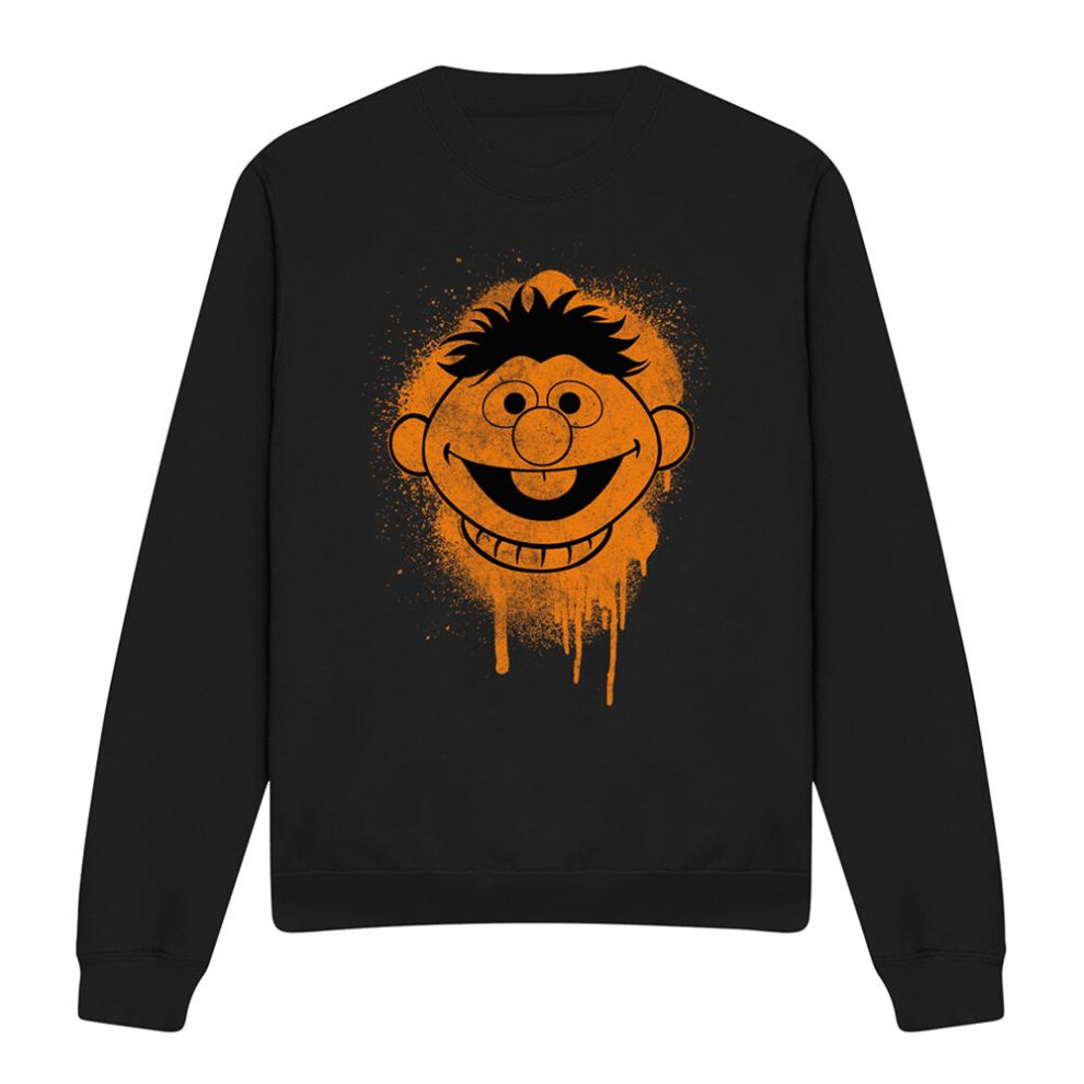 Sesame Street (Xxl, ) Unisex Adult Ernie Face Sweatshirt Black