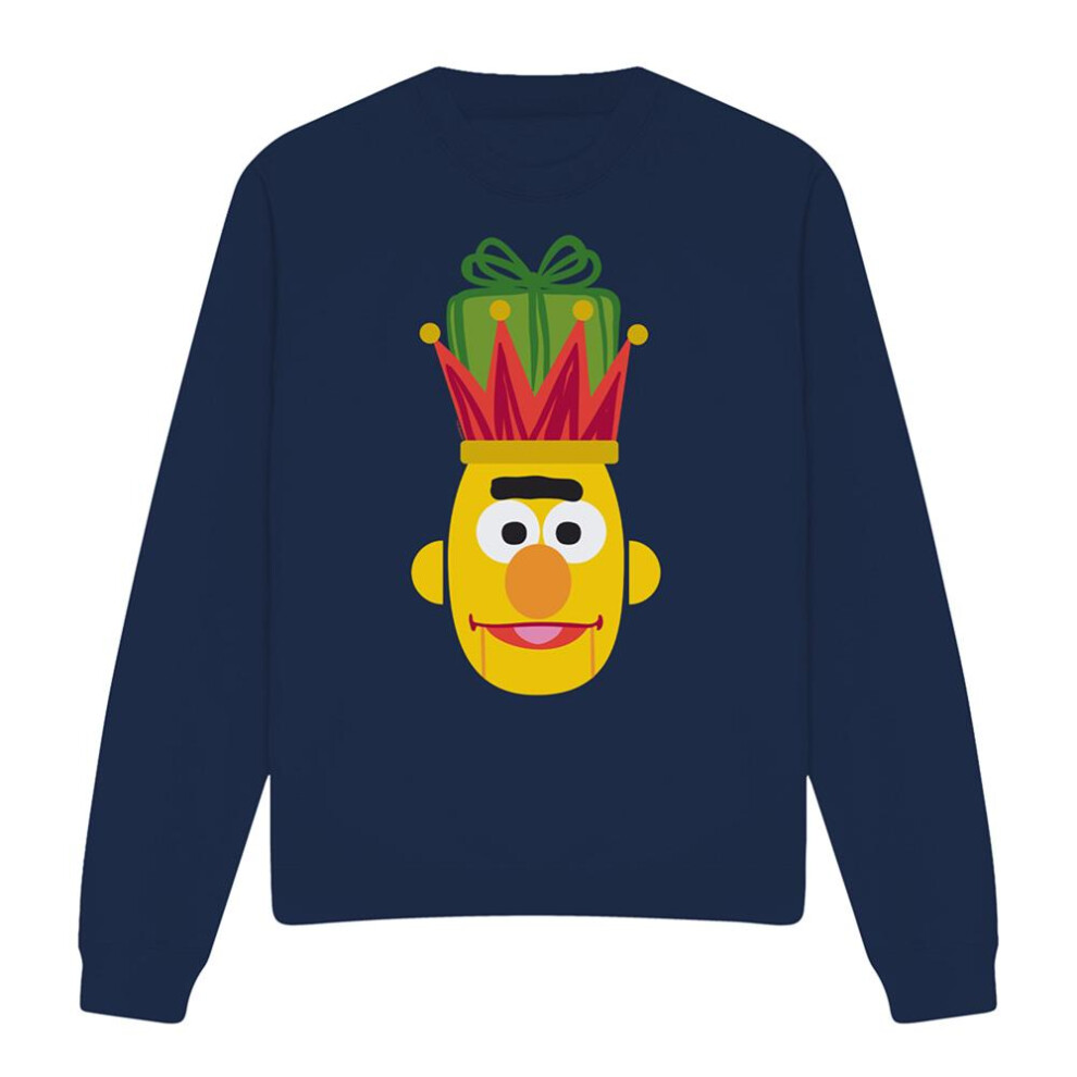 Sesame Street (Xxl, Navy) Unisex Adult Bert Nutcracker Christmas Sweatshirt Blue,Multicoloured