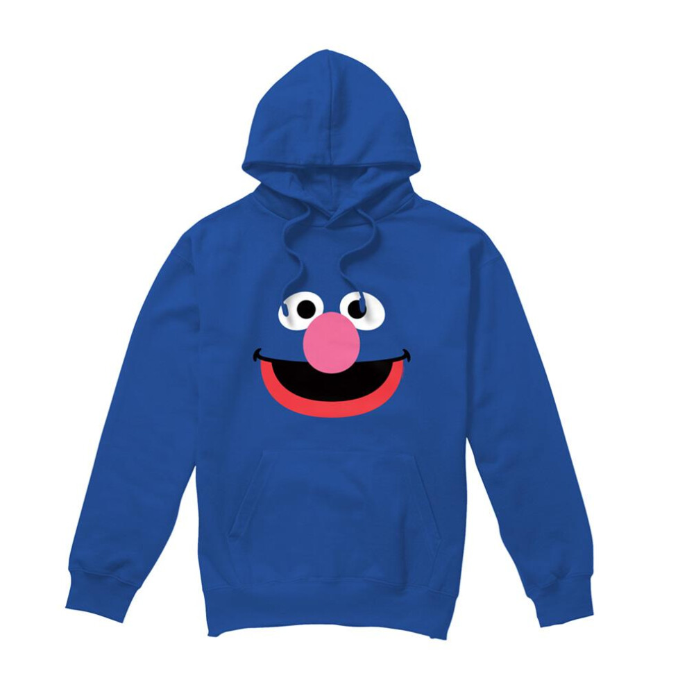 Sesame Street (Xl, Royal Blue) Unisex Adult Grover Face Hoodie