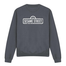 (S, Charcoal) Sesame Street Unisex Adult Logo Sweatshirt