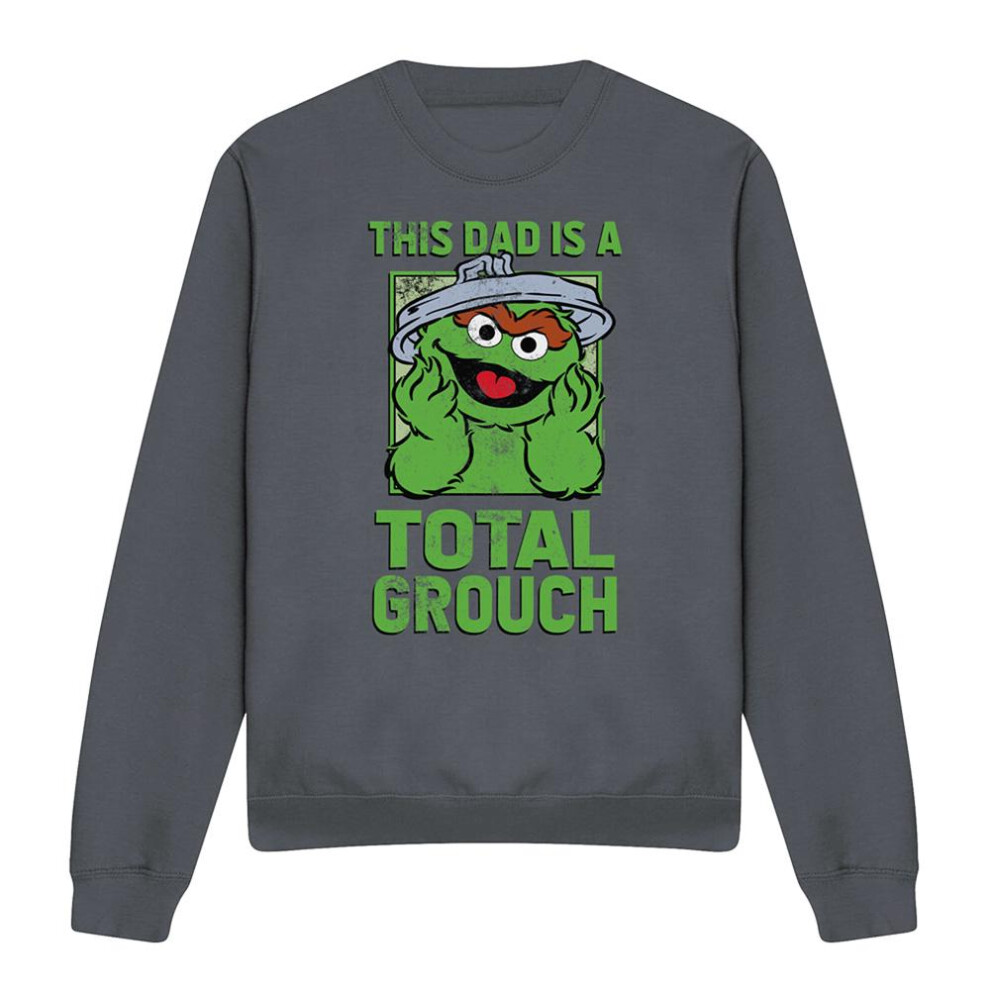Sesame Street (Xxl, Charcoal) Unisex Adult This Dad Is A Total Oscar The Grouch Sweatshirt Multicoloured