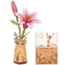 rowood 3D Puzzle DIY Wooden Flower, Artificial Flowers Model Kits to be Assembled, Craft Set for Adults, Best Home Décor and Valentine Toy Gift Kit