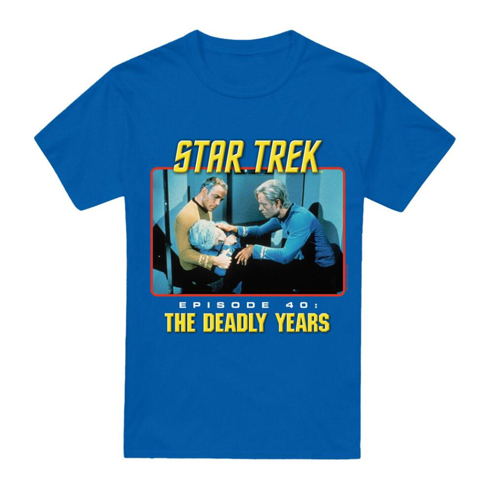 Star Trek (Xl, Royal ) Mens Episode 40 T-Shirt Blue