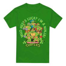 (S, Kelly Green) Teenage Mutant Ninja Turtles Mens Who Needs Luck St Patricks Day T-Shirt
