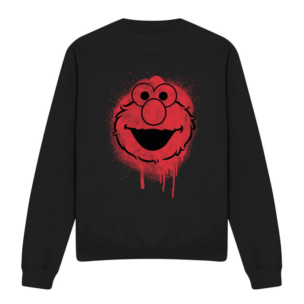 Sesame Street (L, ) Unisex Adult Elmo Graffiti Sweatshirt Black