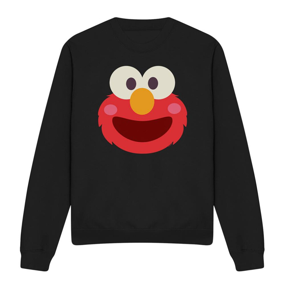 Sesame Street (Xl, ) Unisex Adult Kawaii Elmo Face Sweatshirt Black