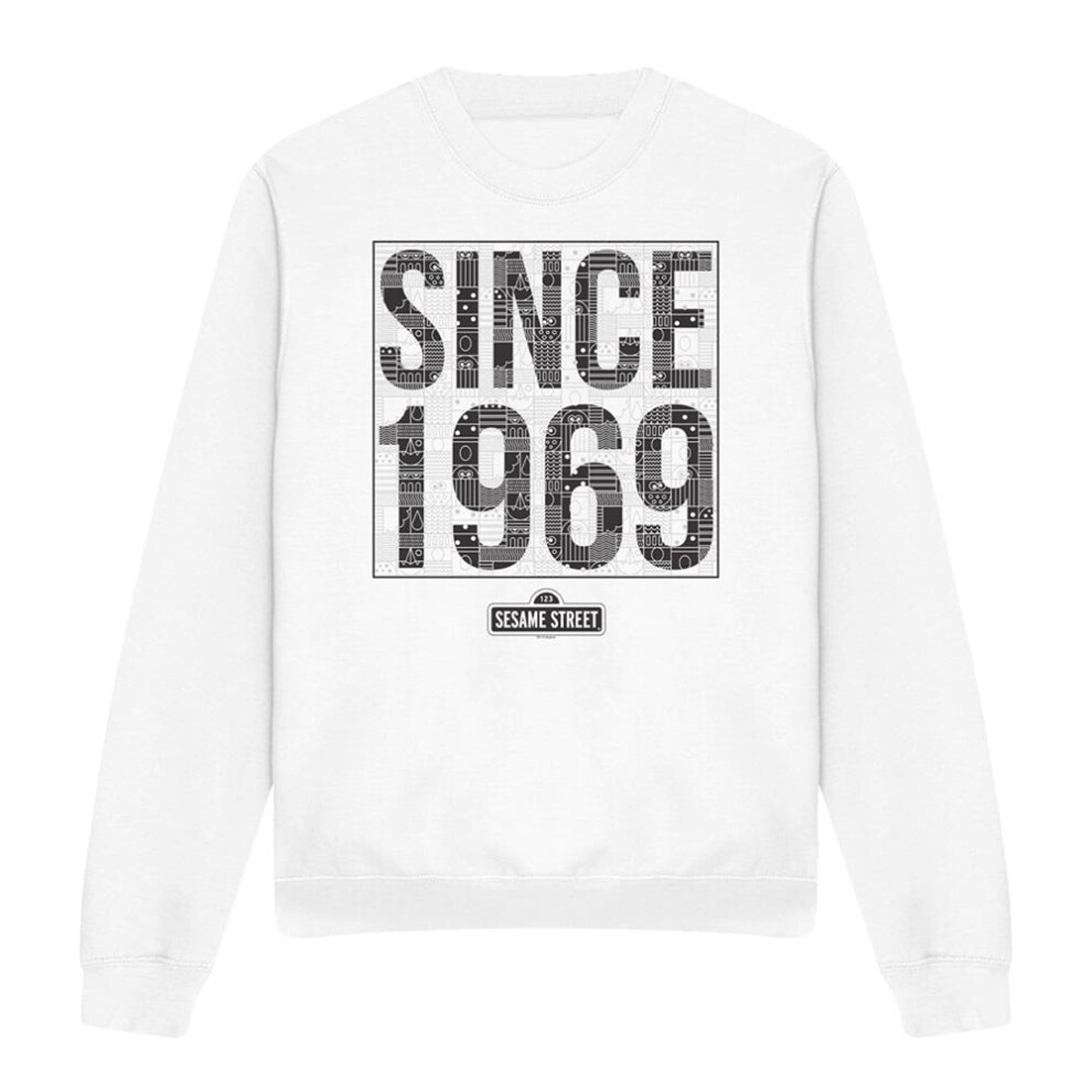 Sesame Street (M, White) Unisex Adult Since 1969 Patterned Sweatshirt