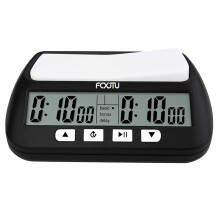 FCXJTU Chess Clock Digital Chess Timer for Board Games with Alarm, Professional Multifunction Portable Chess Clock Timer, 2 AA Battery Included (Blac