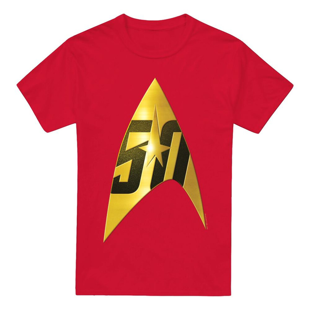 Star Trek (Xxl, ) Mens 50Th Anniversary Delta T-Shirt Red